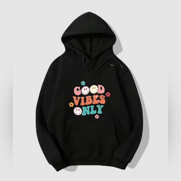 GOOD VIBES ONLY ✌️ CUSTOM HOODIE SWEATSHIRT PEPEPIZZAZZ - Picture 2 of 3